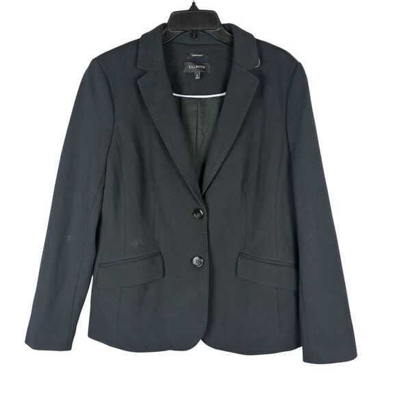 Talbots Aberdeen Womens Blazer Sz 12 L Black Work Jacket Closet Classic NWOT - Picture 2 of 9